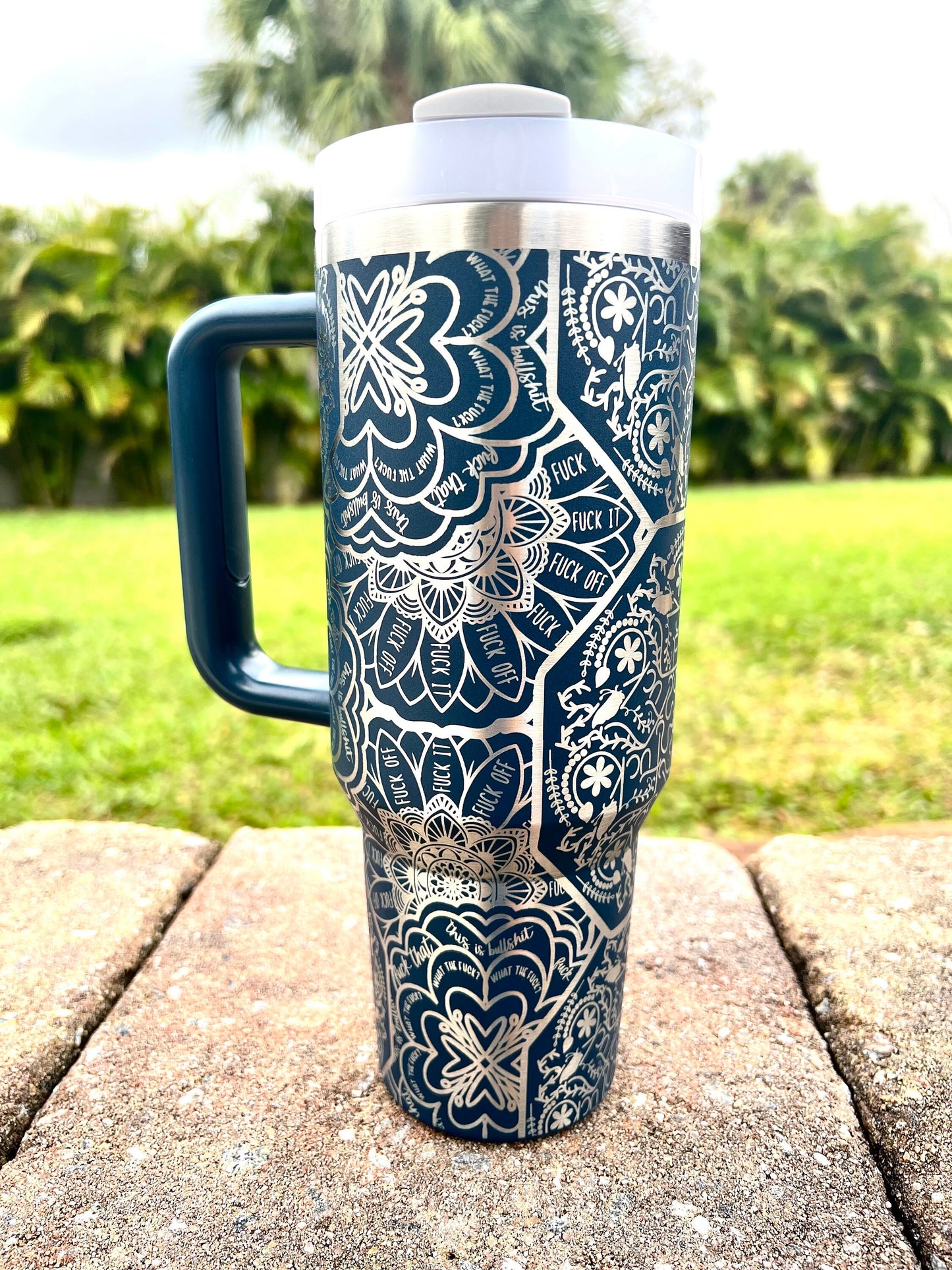 Hidden Swear Word Mandala Tumbler
