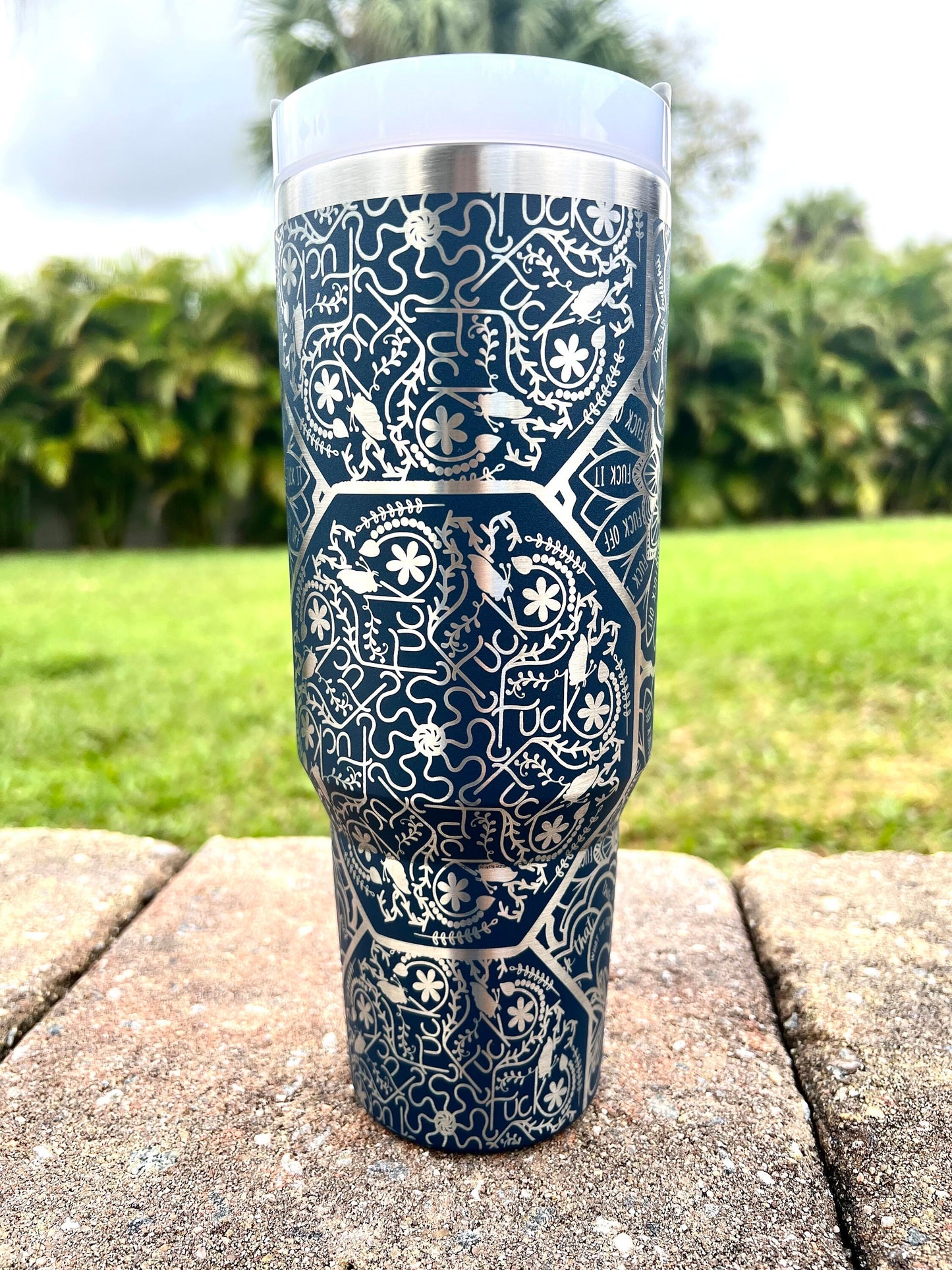 Hidden Swear Word Mandala Tumbler