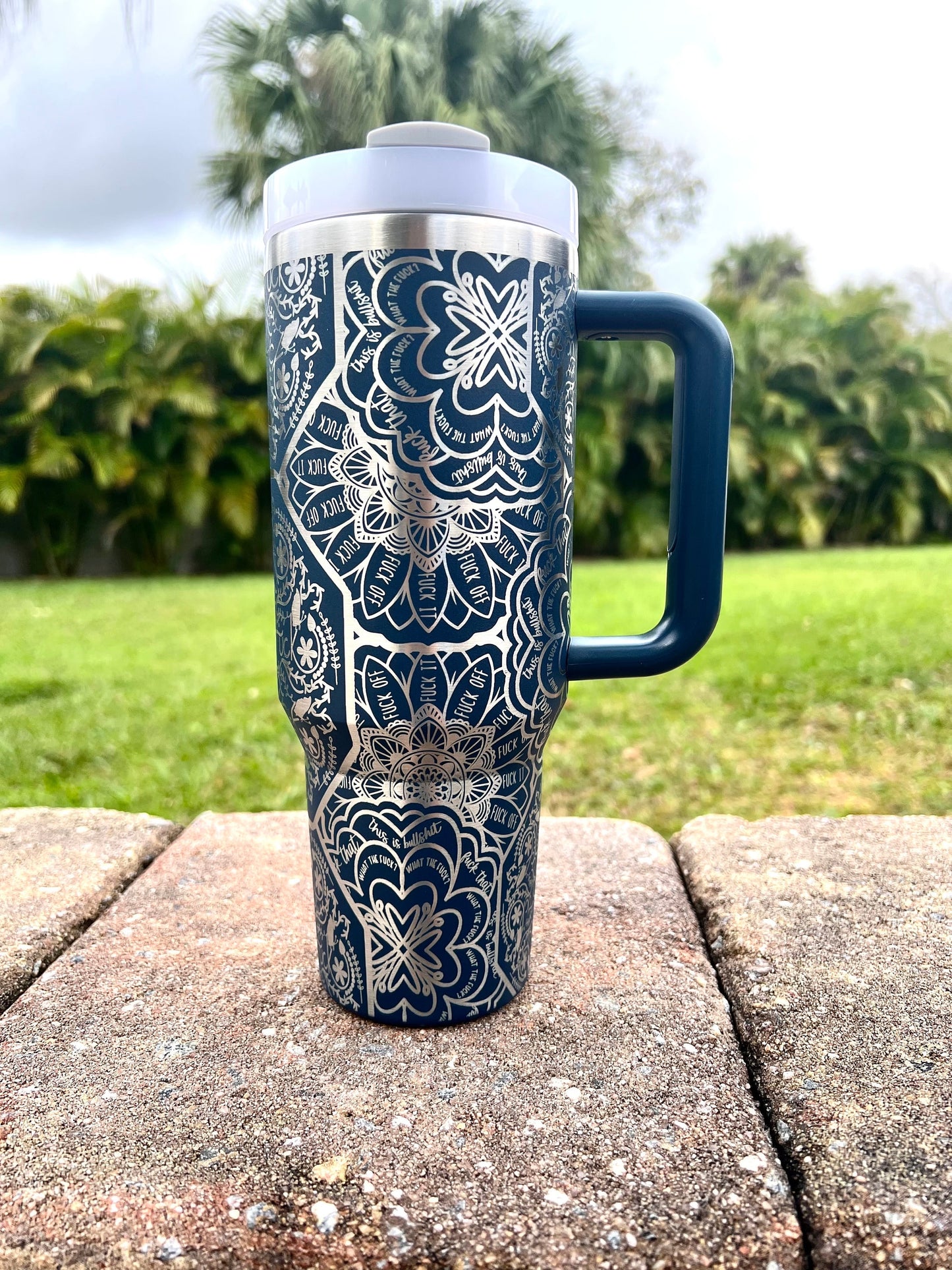 Hidden Swear Word Mandala Tumbler