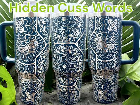 Hidden Swear Word Mandala Tumbler